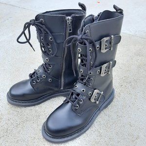 Demonia BOLT-330 Lace up Combat Boots w/Buckles 10